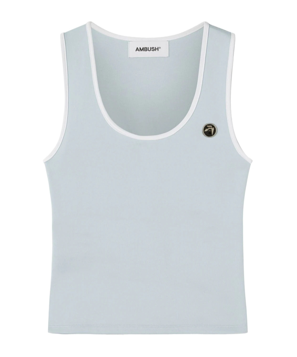 Ambush Round-neck Logo-plaque Top In White