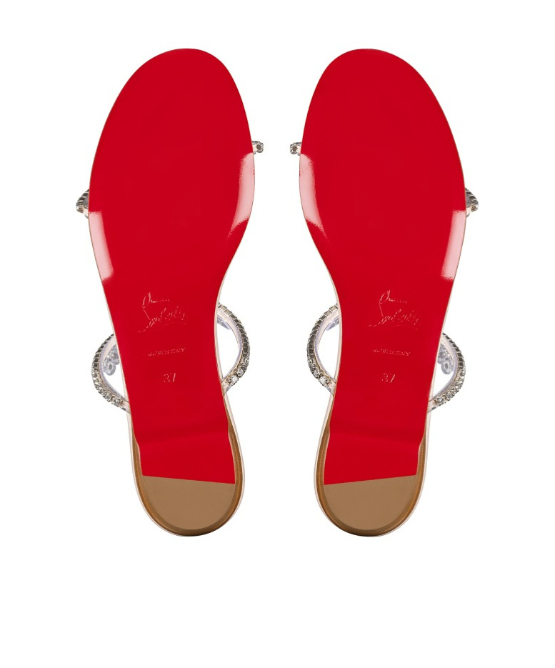 Christian Louboutin Just Queenie Flat Slippers In Multicolor