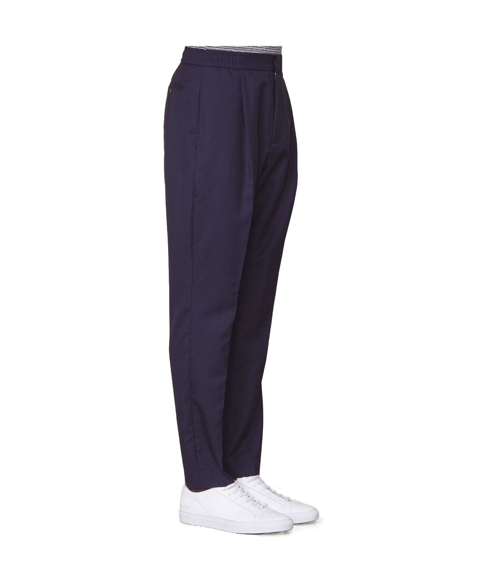 OFFICINE GENERALE LOOSE WAIST WOOL CASUAL TROUSERS