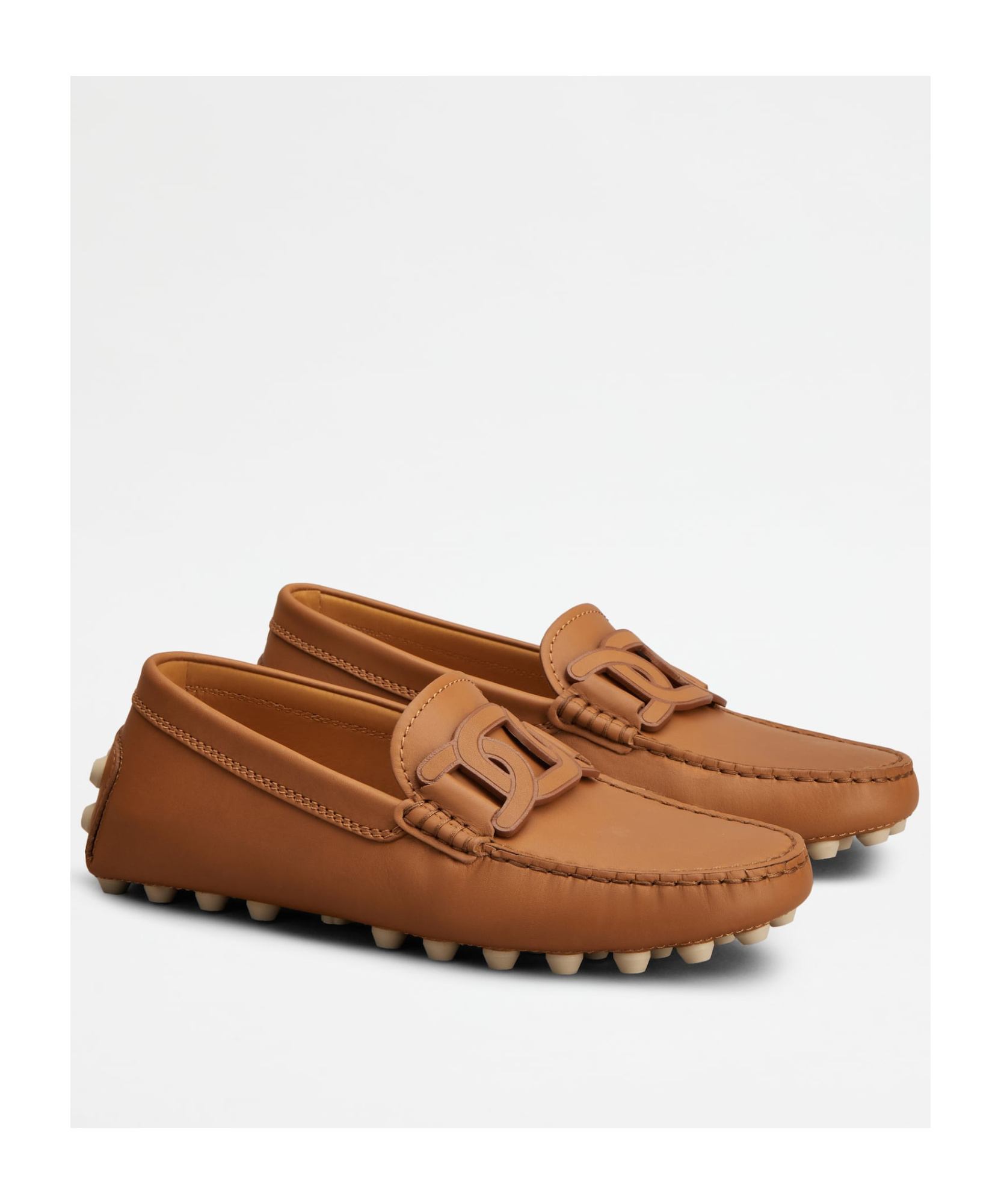 Tod's Gommino Chain-motif Loafers In Brown