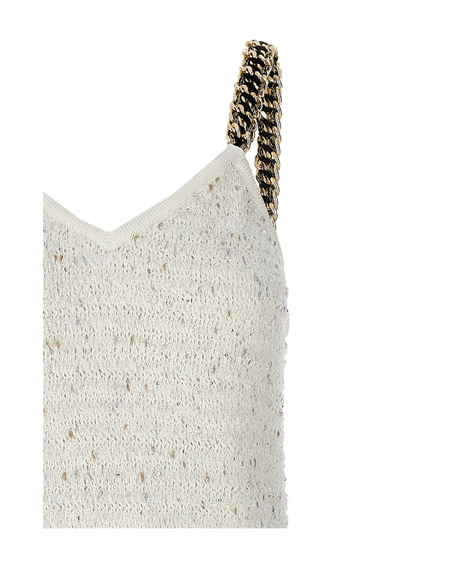 Balmain Fringed Lurex Tweed Minidress In White