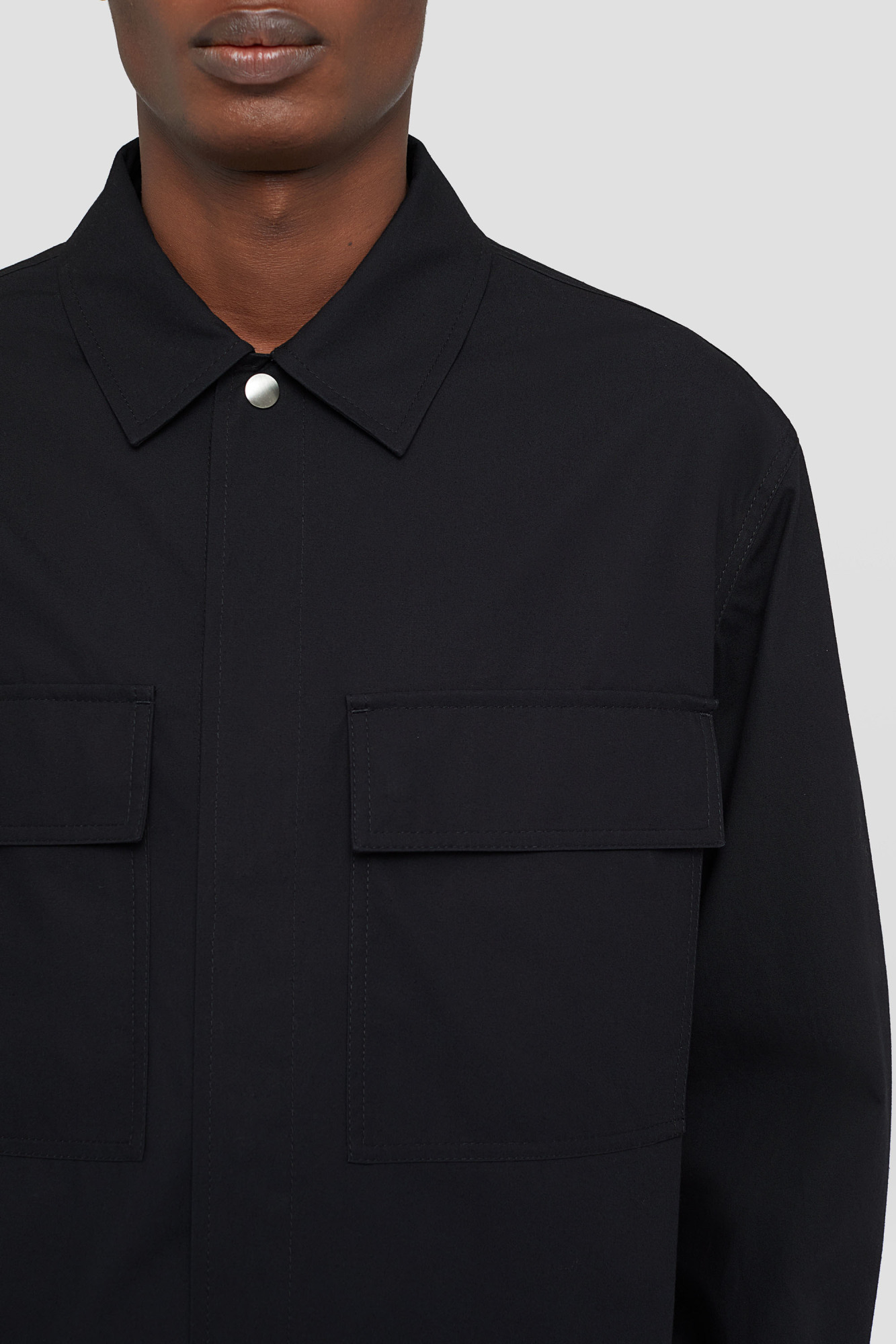 Jil Sander Long-sleeved Solid Shirt In Black