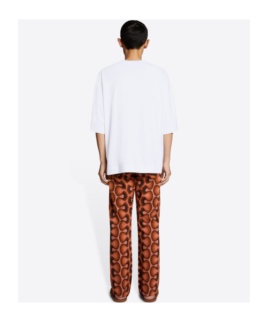 Dries Van Noten Pattern Denim Trousers In Brown