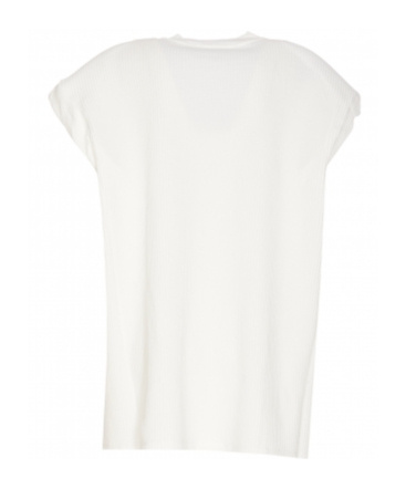Shop Attico Shoulder-padded Waflle-effect T-shirt In White