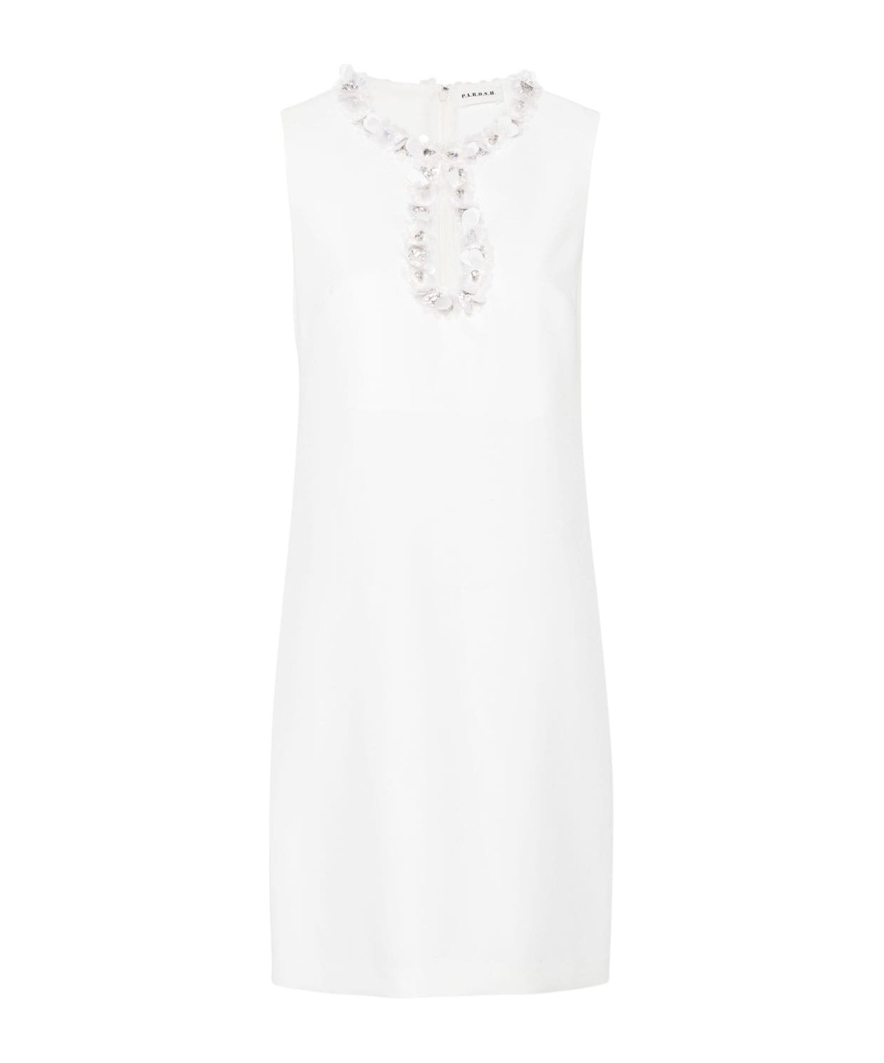 P.a.r.o.s.h Sleeveless Sequin-embellished Dress In White