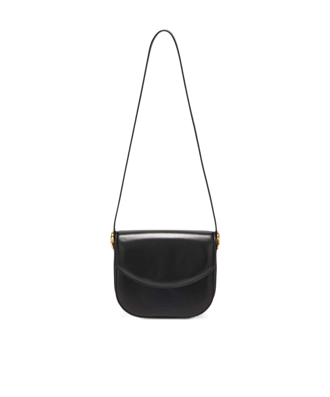 Jil Sander Medium Coin Leather Crossbody Bag In Black