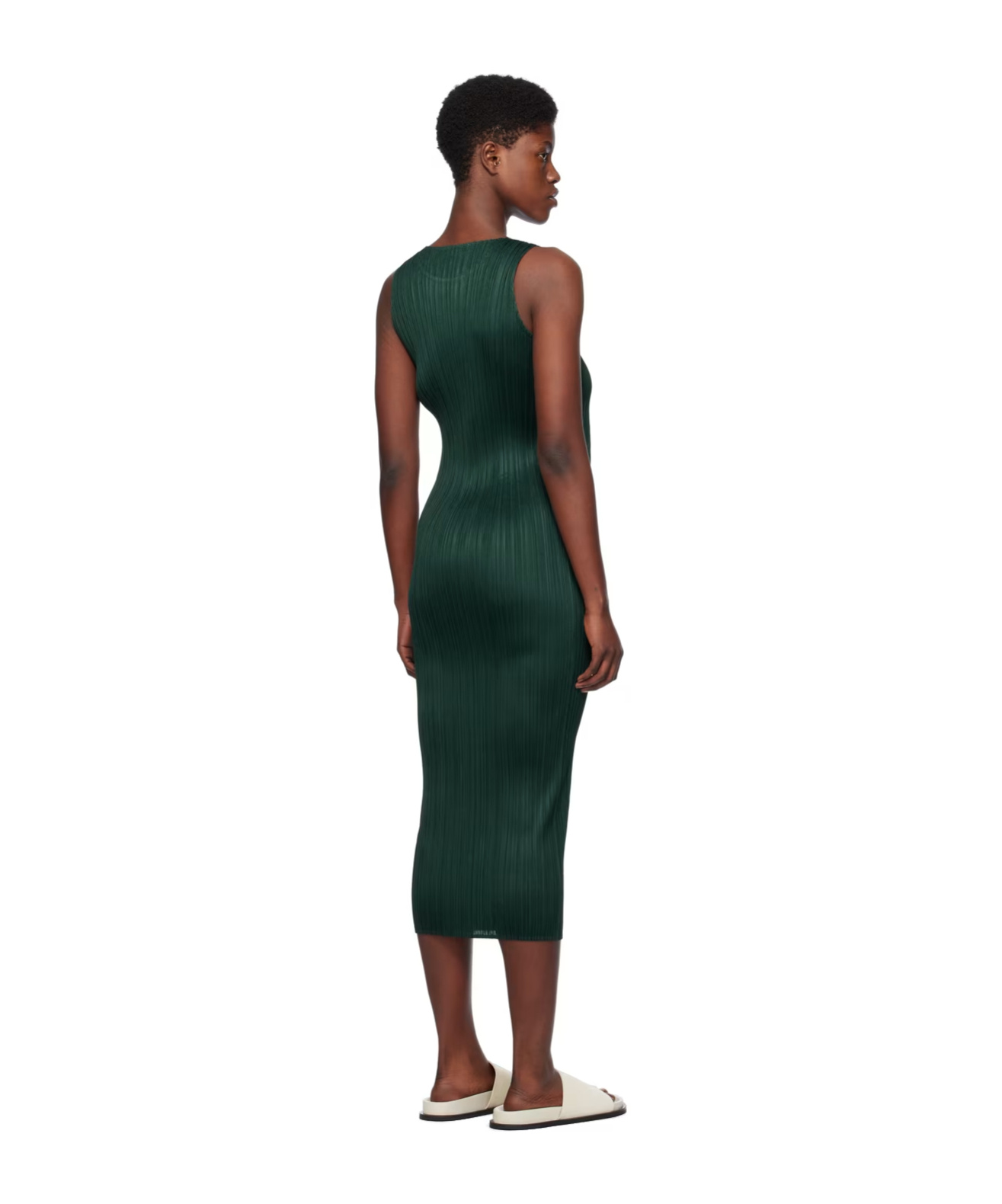 Shop Issey Miyake Basics Dress In Green