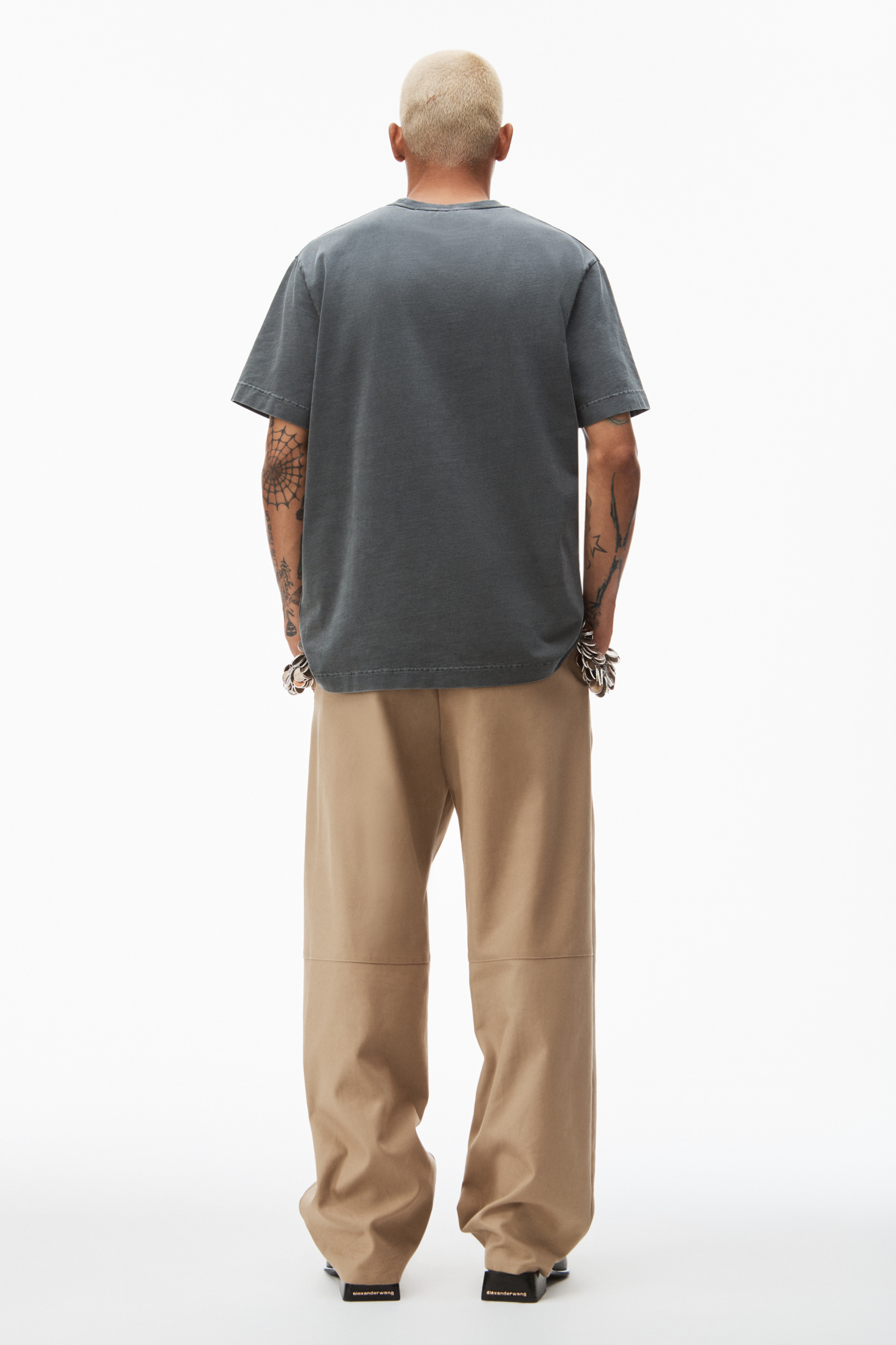 Alexander Wang Embossed Cotton-jersey T-shirt In Black