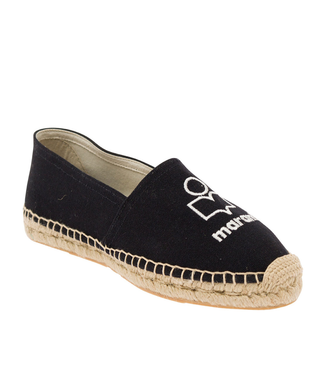 Isabel Marant Black Espadrillas With Logo Print In Cotton Woman In Black