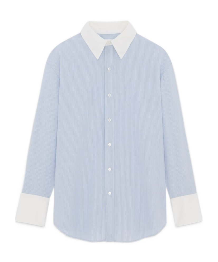 Shop Saint Laurent Winchester Boyfriend Shirt In Cotton In White
