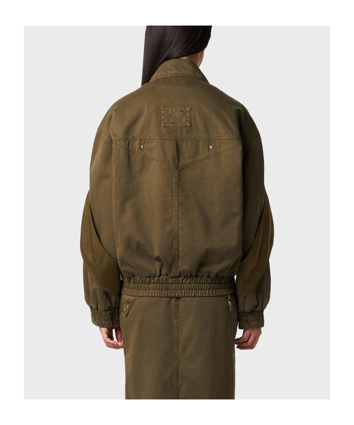 Blumarine Satin-inserts Bomber Jackets In Green