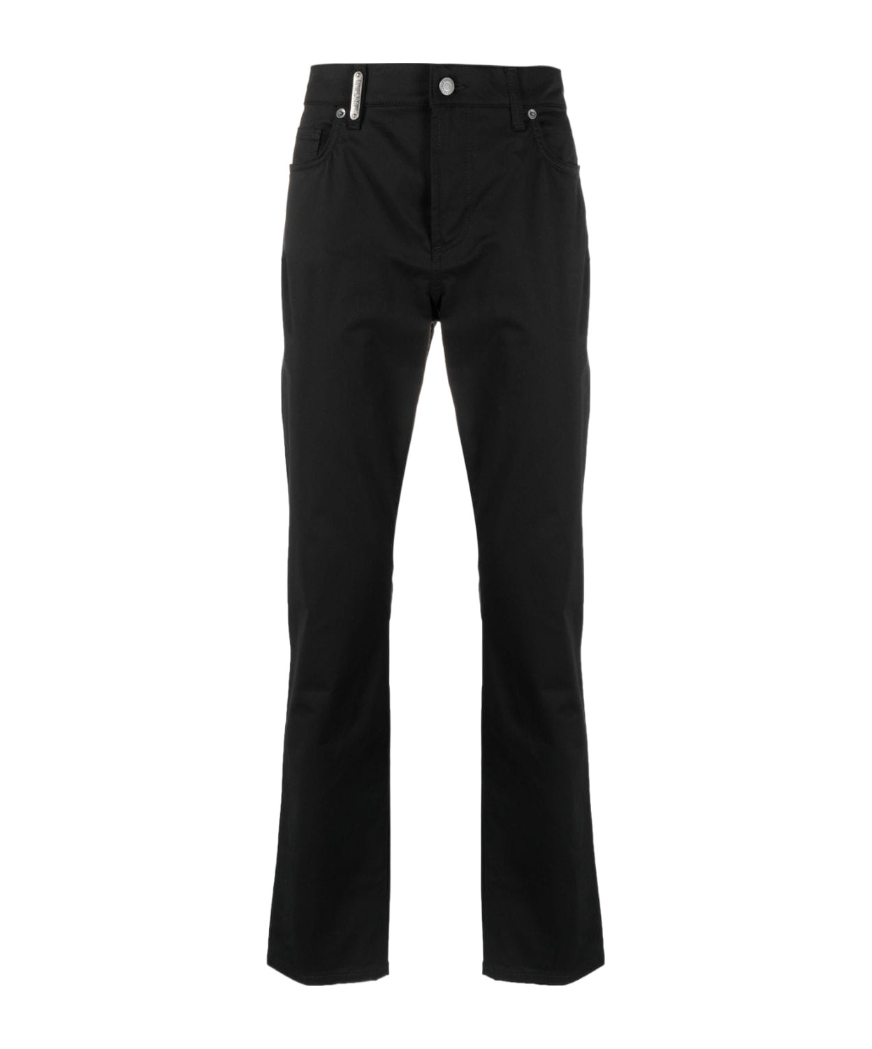 Moschino Logo-print Straight-leg Trousers In Black