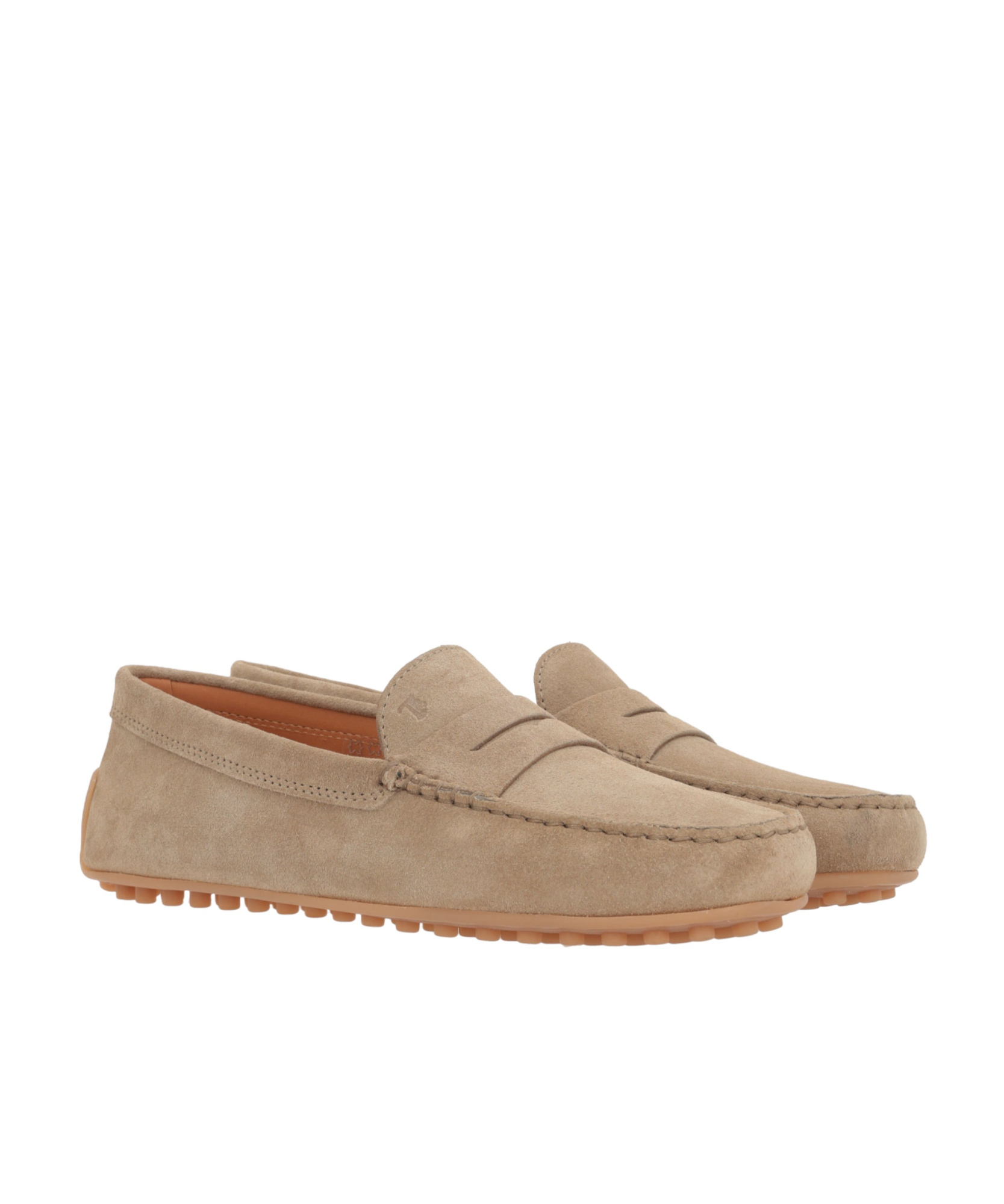 Tod's Gommino Suede Driving Loafers In Nude