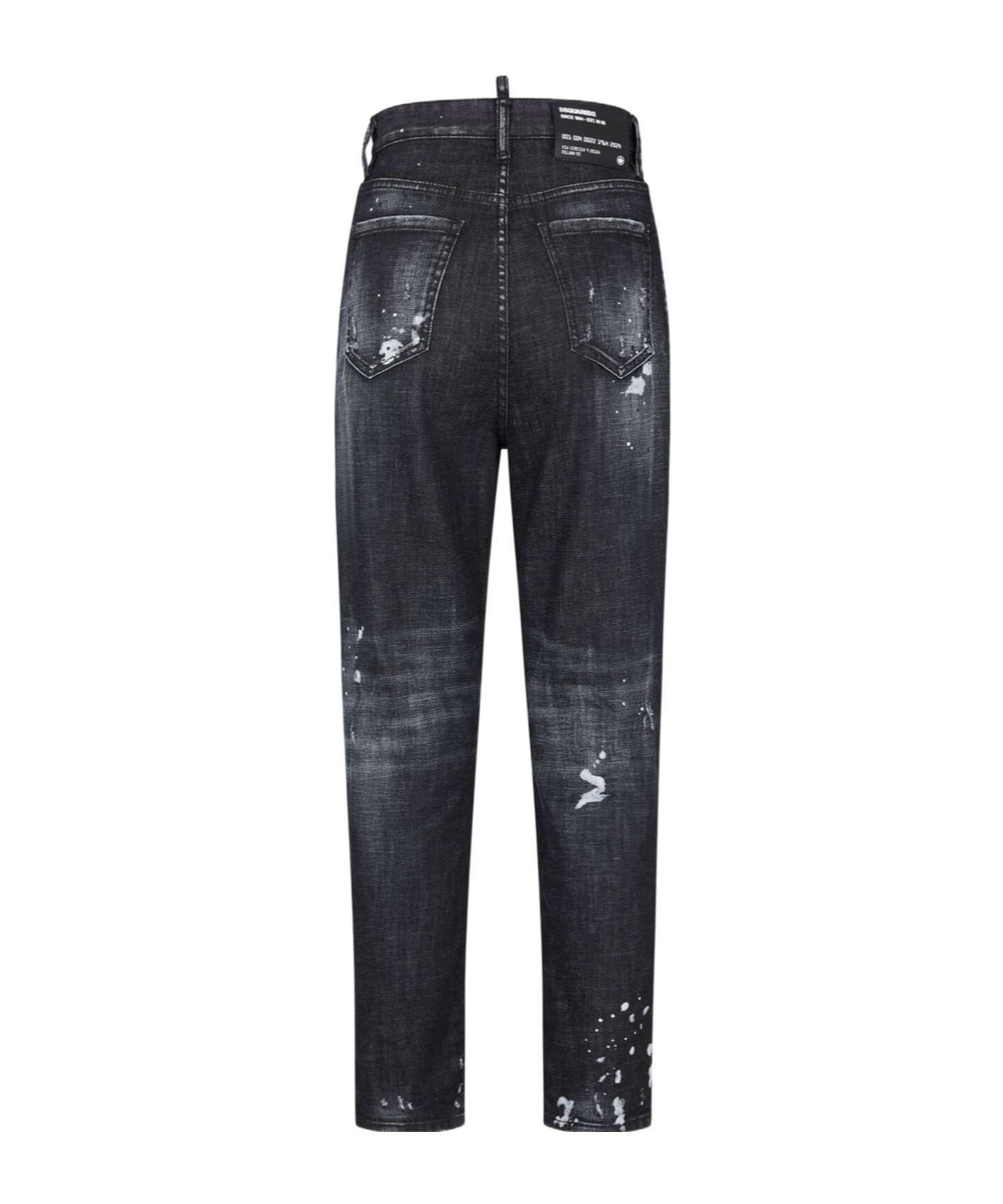 Dsquared2 High-rise Straight-leg Distressed Jeans In Black
