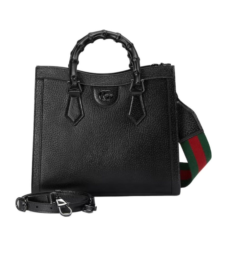 Gucci Diana Small Leather Tote Bag In Black