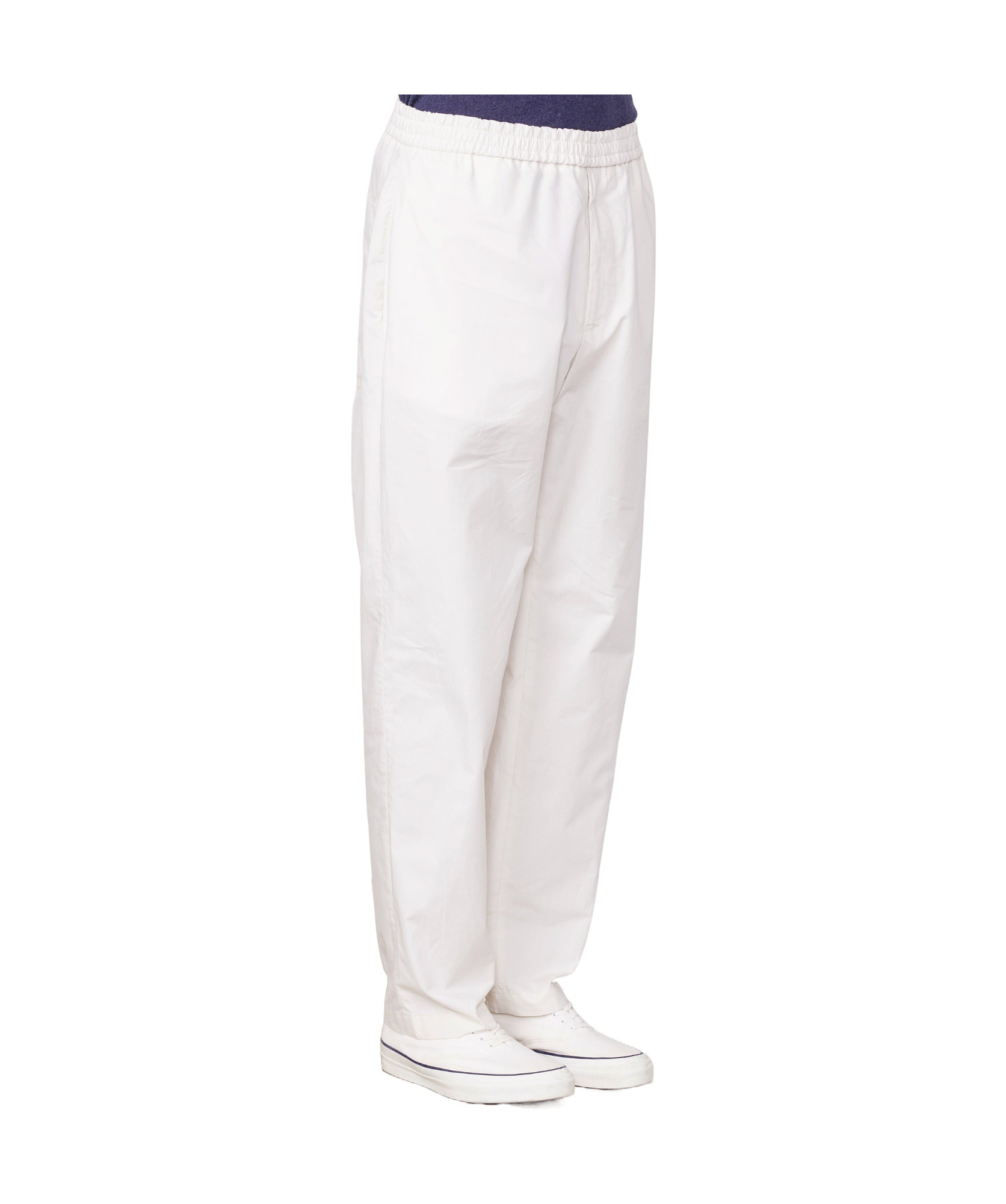 Officine Generale Elasticated-waist Tapered Trousers In White