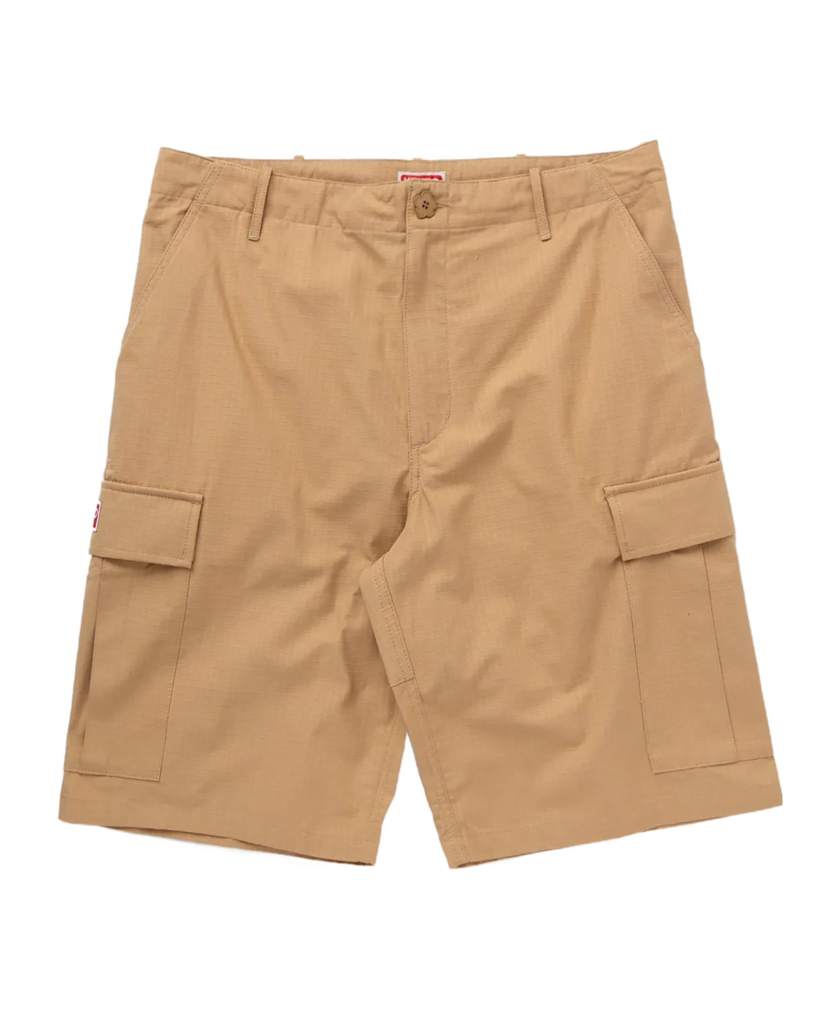 Kenzo Mid-rise Ripstop Cargo Shorts In Nude