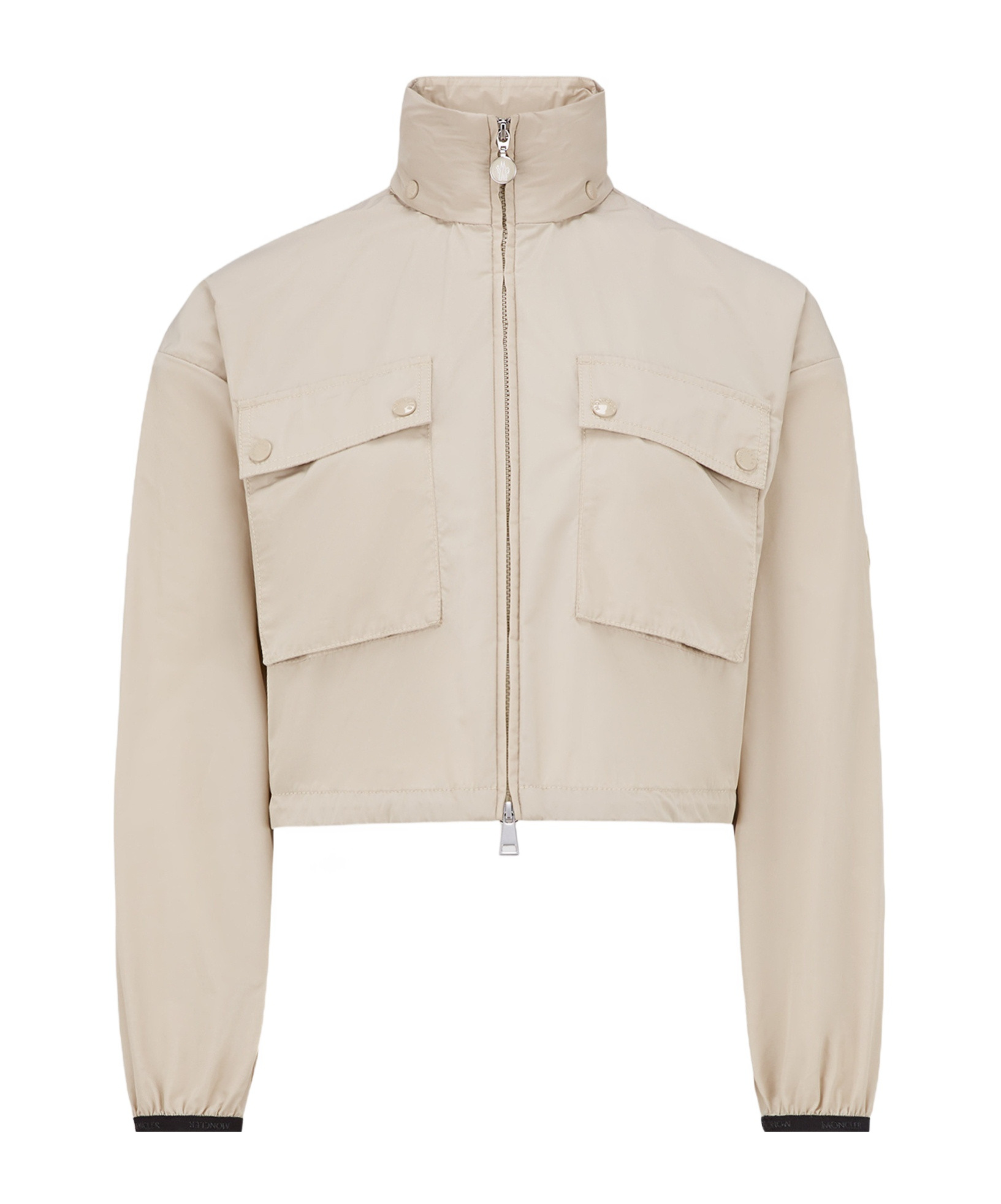 Shop Moncler Leda Cropped Jacket In Nude