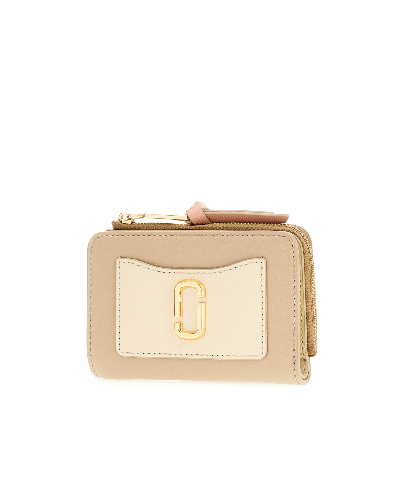 Marc Jacobs Logo-plaque Leather Wallet In Nude