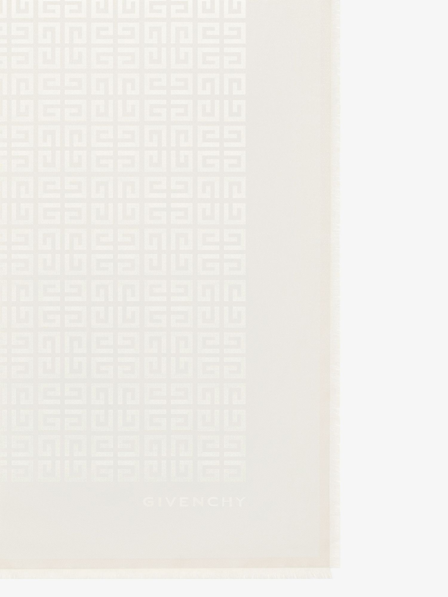 Shop Givenchy 4g Shawl In Silk And Wool With Lurex In White