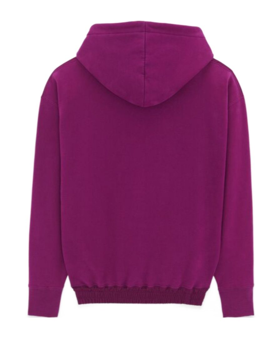 Saint Laurent Logo Embroidered Long-sleeved Hoodie In Purple
