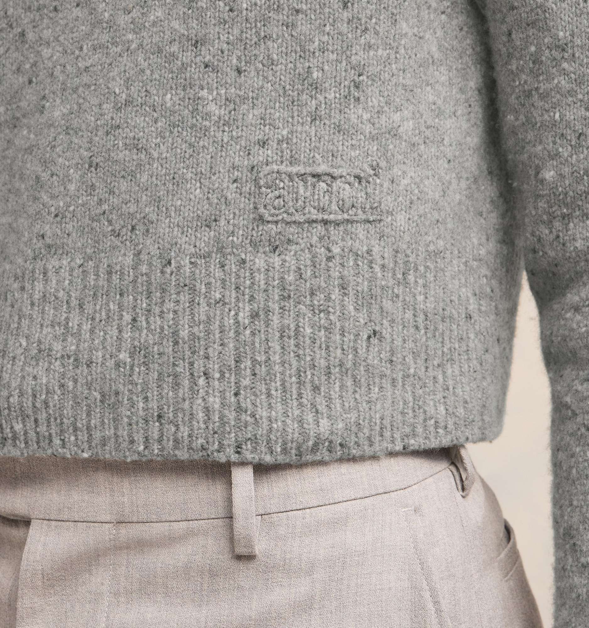 Ami Alexandre Mattiussi Ami Embroidery Crewneck Sweater Grey For Men In Gray