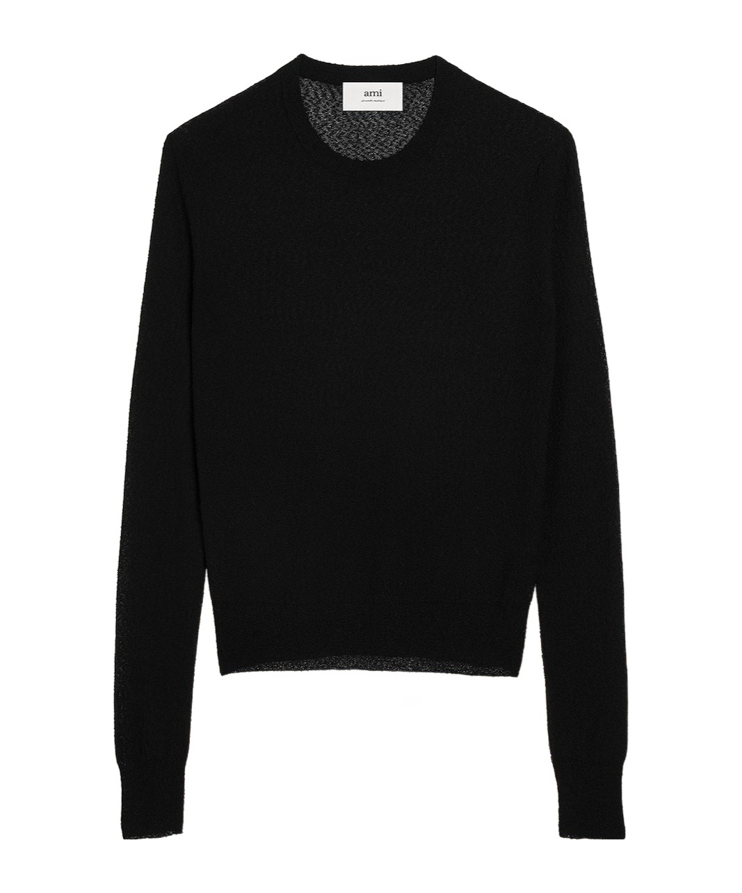 Shop Ami Alexandre Mattiussi Round-neck Long-sleeved Sweater In Black