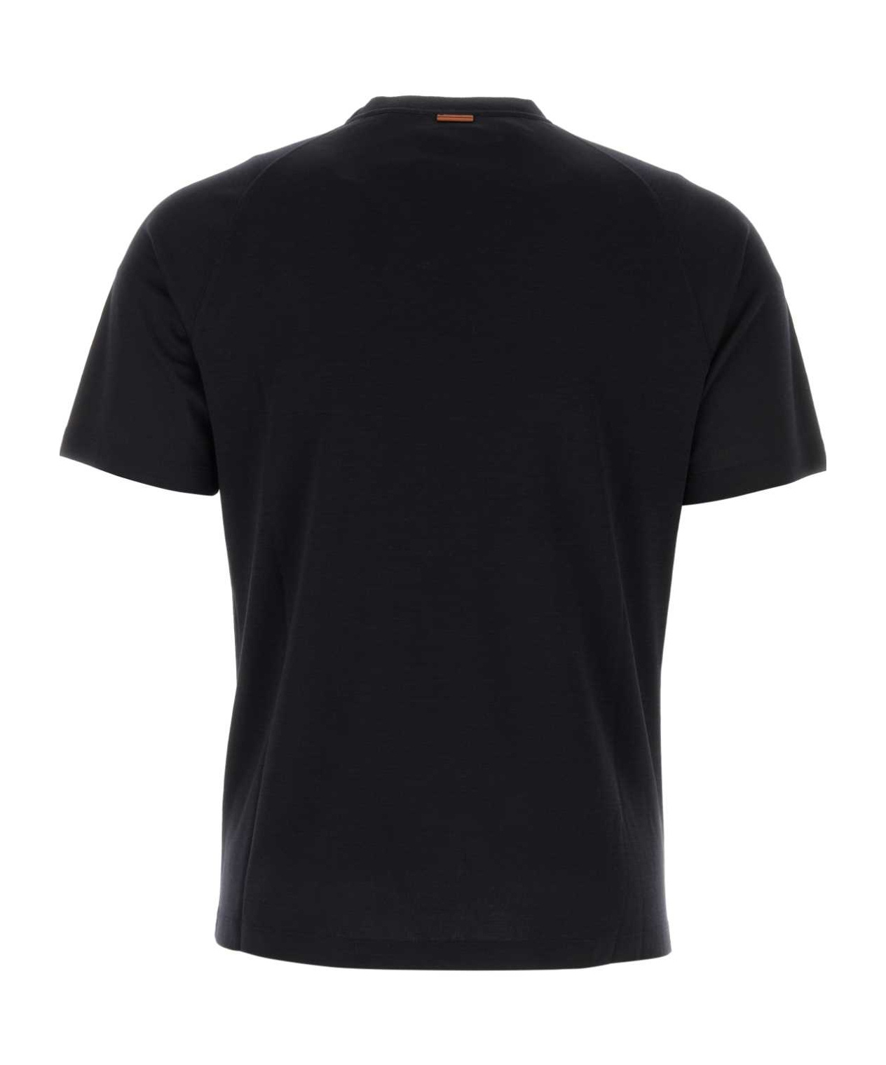 Shop Zegna Z Short Sleeved Crewneck T-shirt In Black