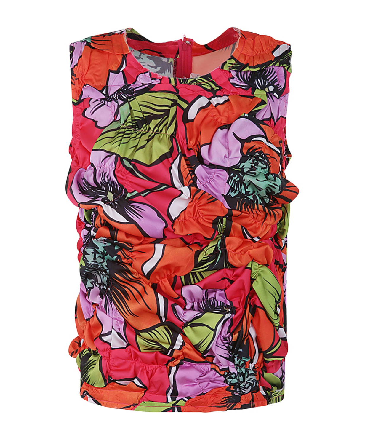 Comme Des Garçons Floral Pattern Round Collar Vest