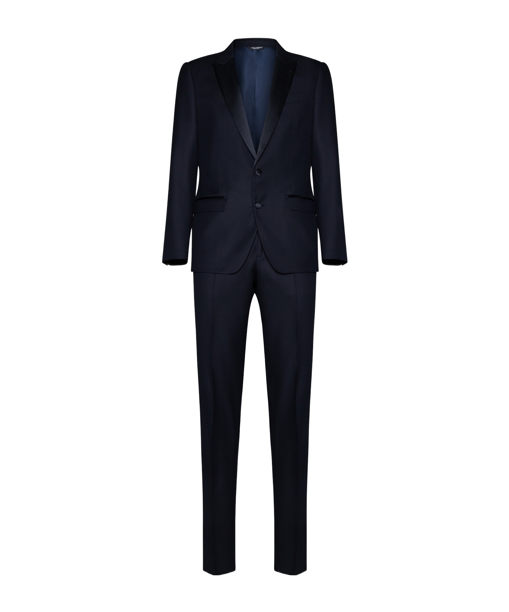 Dolce & Gabbana Contrasting Lapels Two-piece Suit In Black