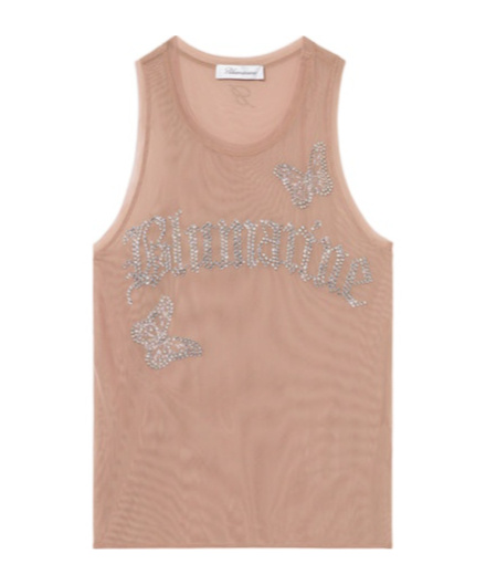 Blumarine Round Neck Vest In Nude
