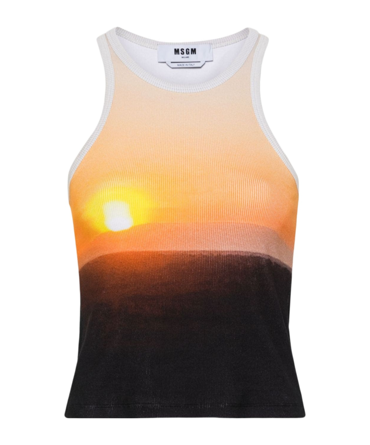 Msgm Multicolor Tanzanian Sunset Tank Top In Multicolor