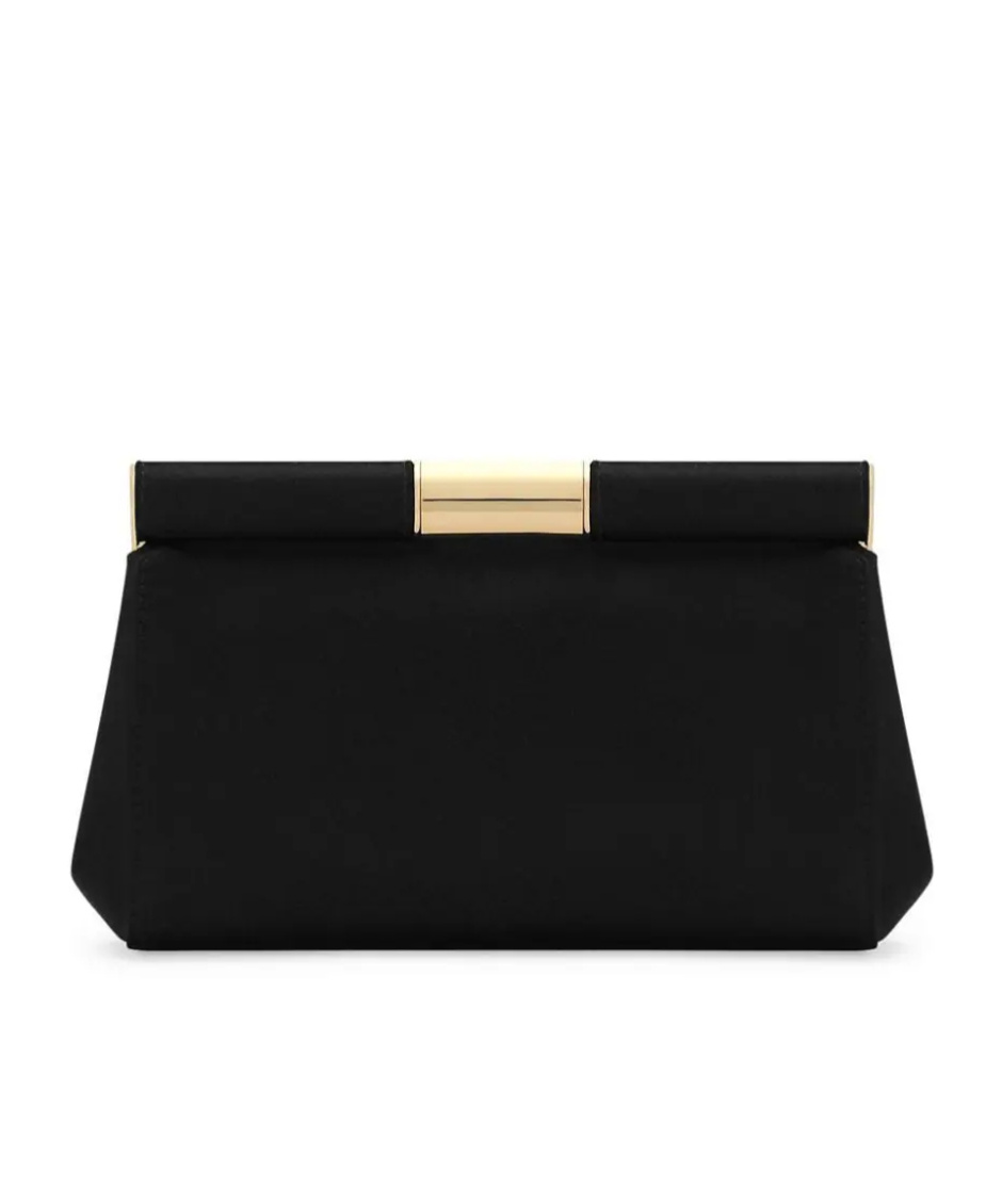 Dolce & Gabbana Marlene Small Satin Shoulder Bag In Black