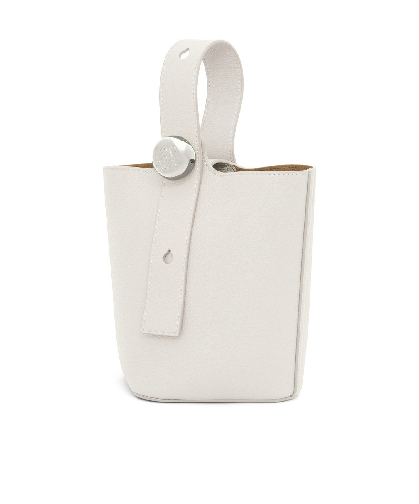 Loewe Womens Soft White Pebble Mini Leather Bucket Bag In Nude