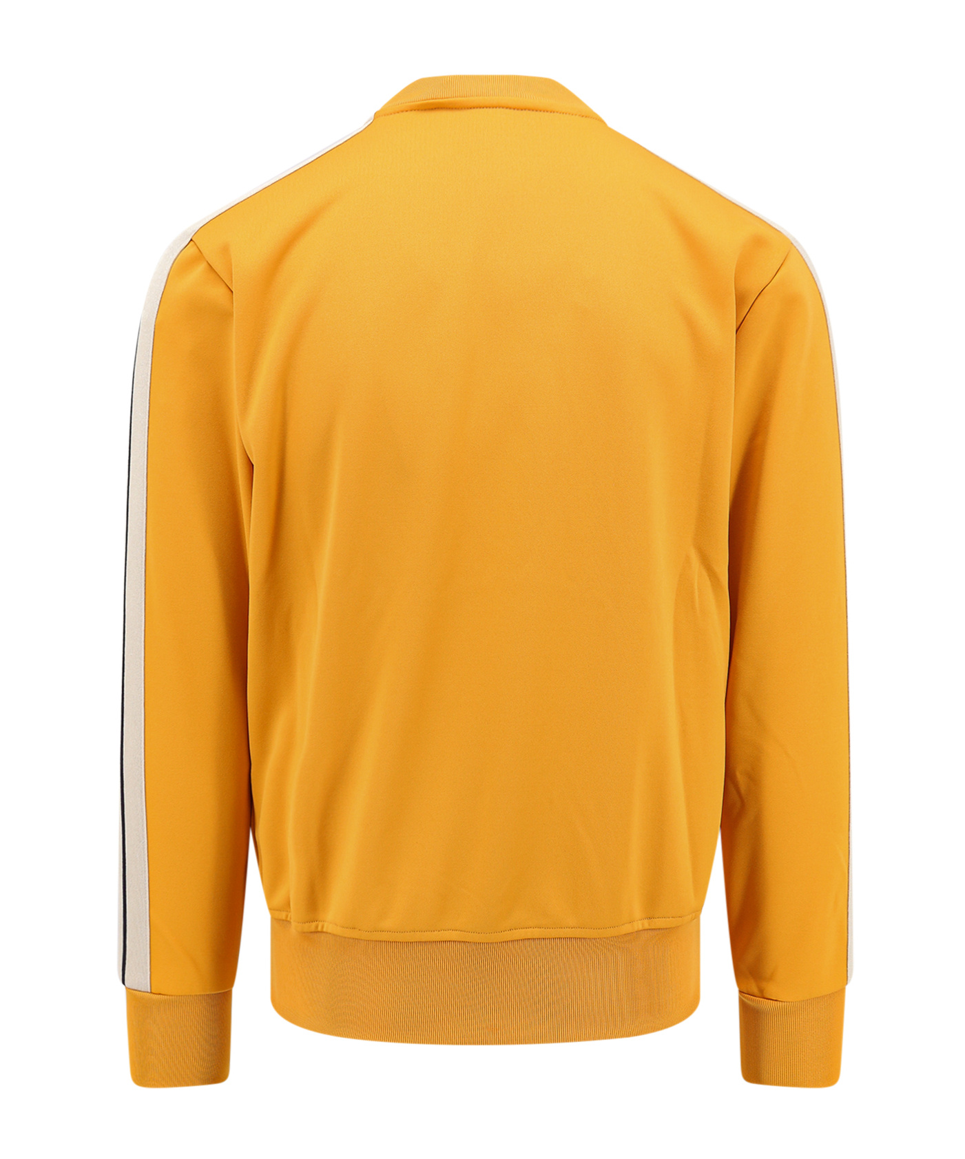 Shop Palm Angels Logo Embroidered Zipped Sweatshirt In Yellow
