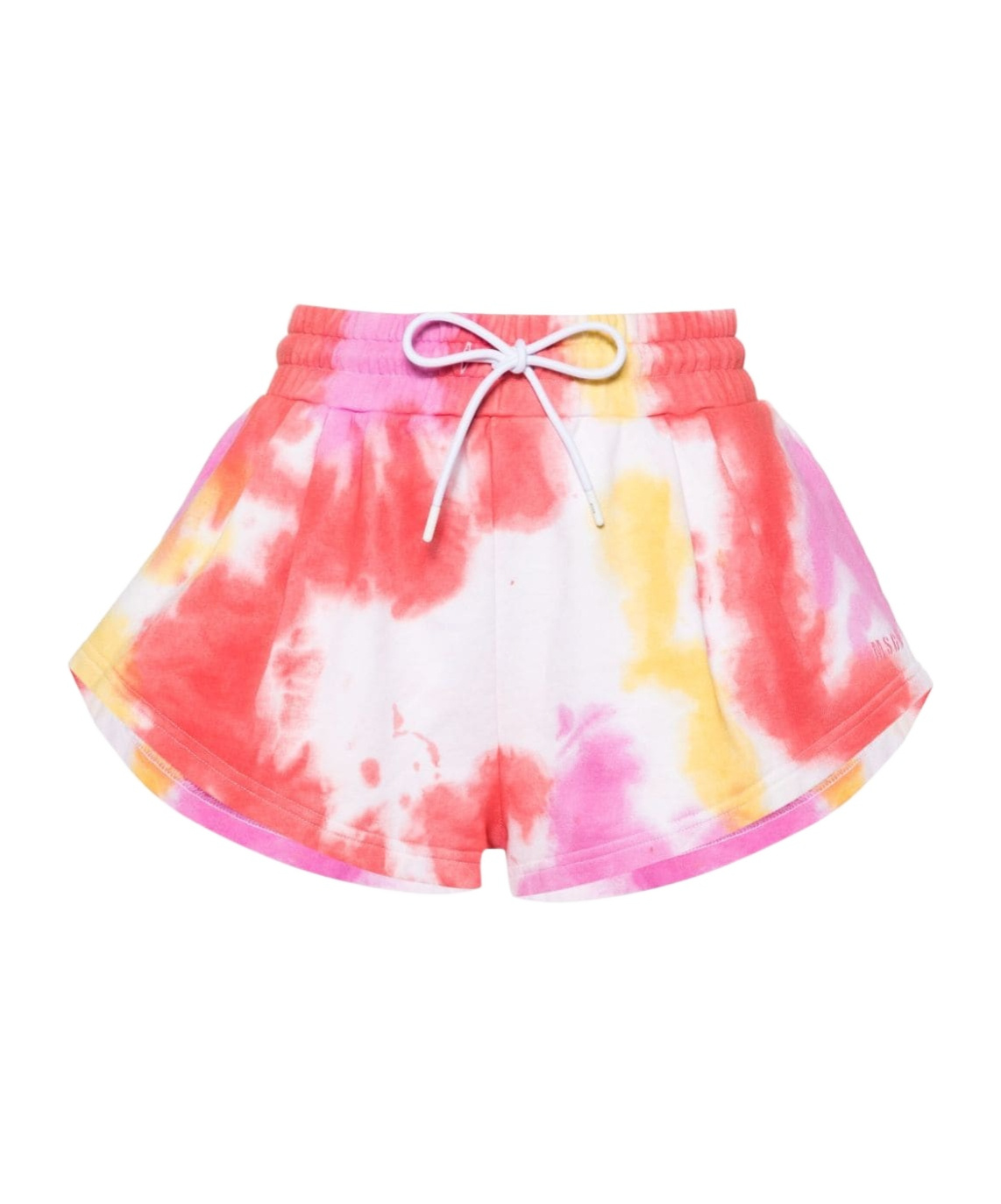 Msgm Embroidered-logo Shorts In Pink