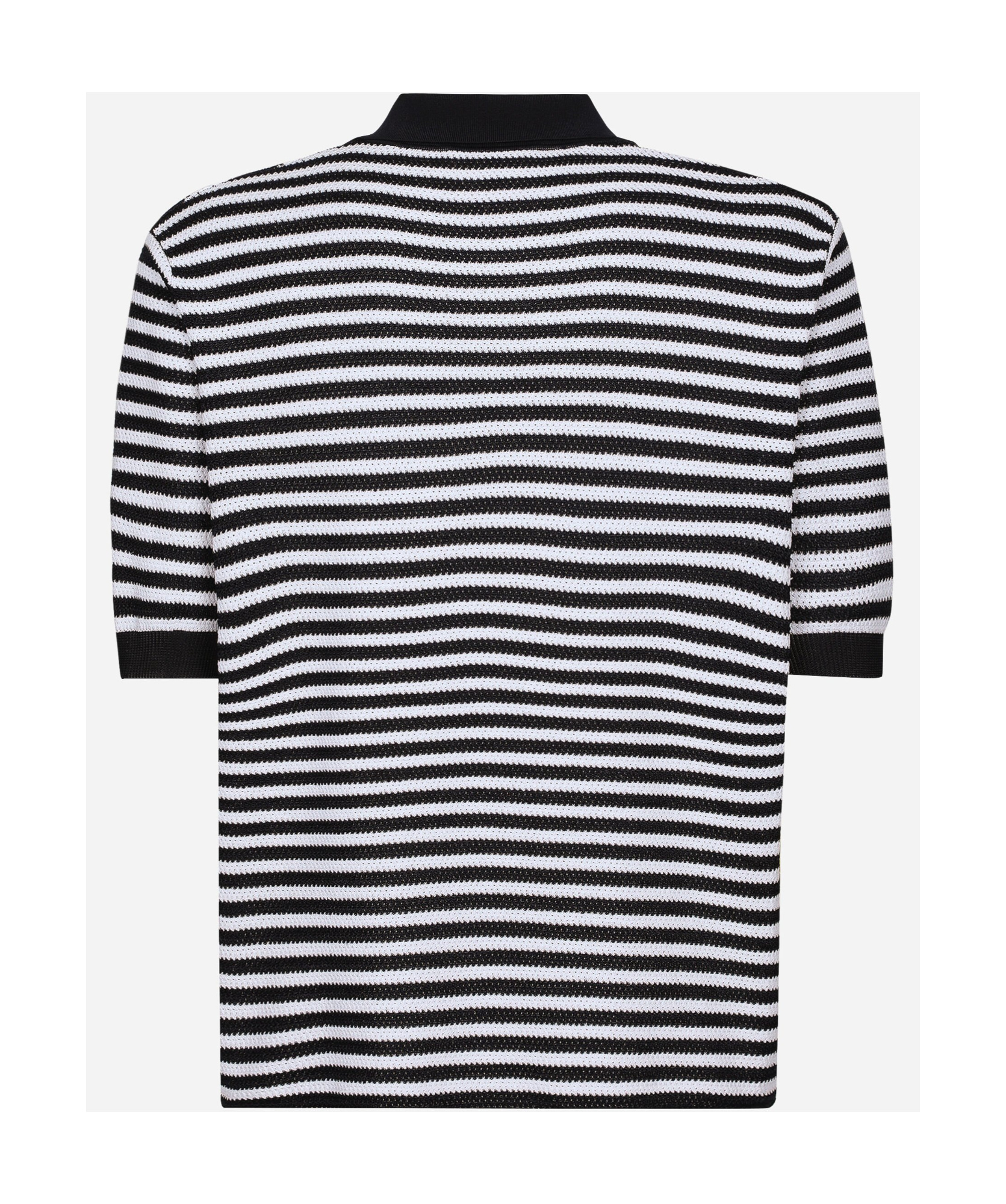 Dolce & Gabbana V-neck Polo Shirt In Black