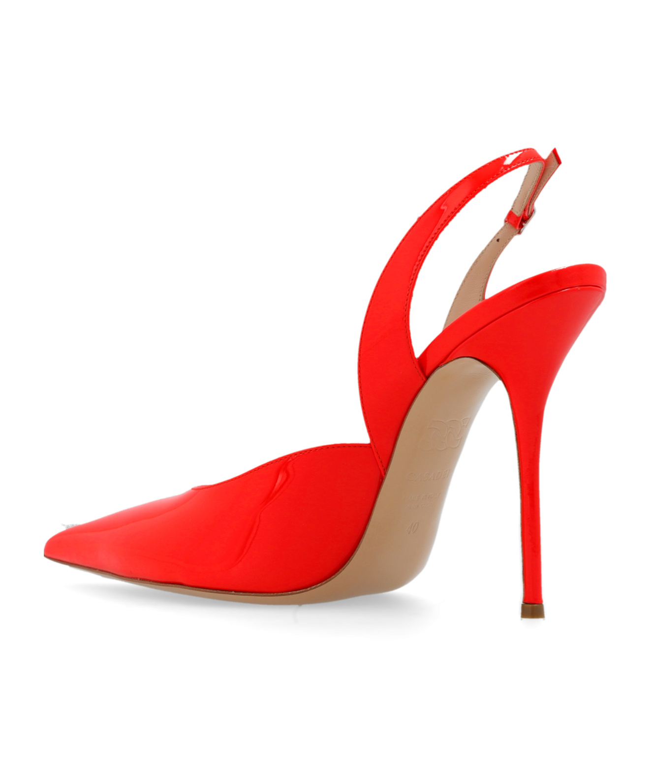 Casadei Patent-leather Slingback Pumps In Red