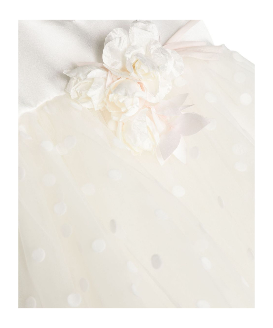 Monnalisa Flocked Tulle Flared Dress In White