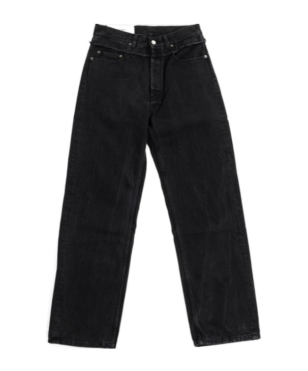 Ambush Frayed-trim Loose Jeans In Black