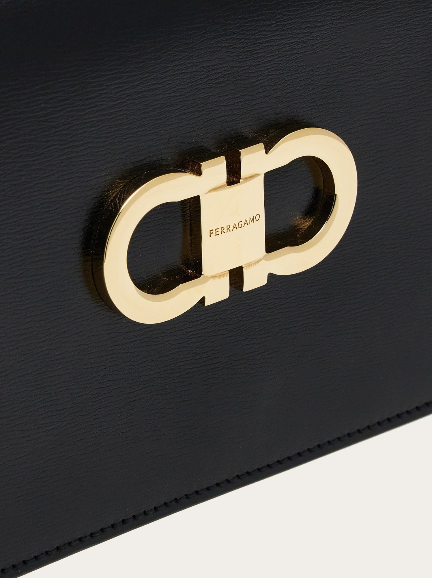 Ferragamo Women Gancini Leather Mini Bag In Black