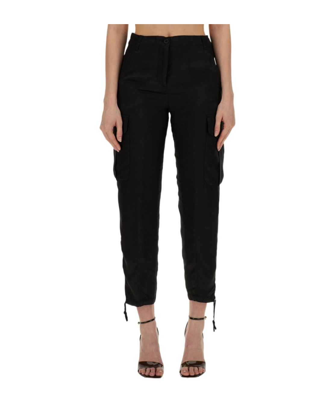 Aspesi Regular Fit Cargo Pants With Adjustable Hems And Side Pockets In Black