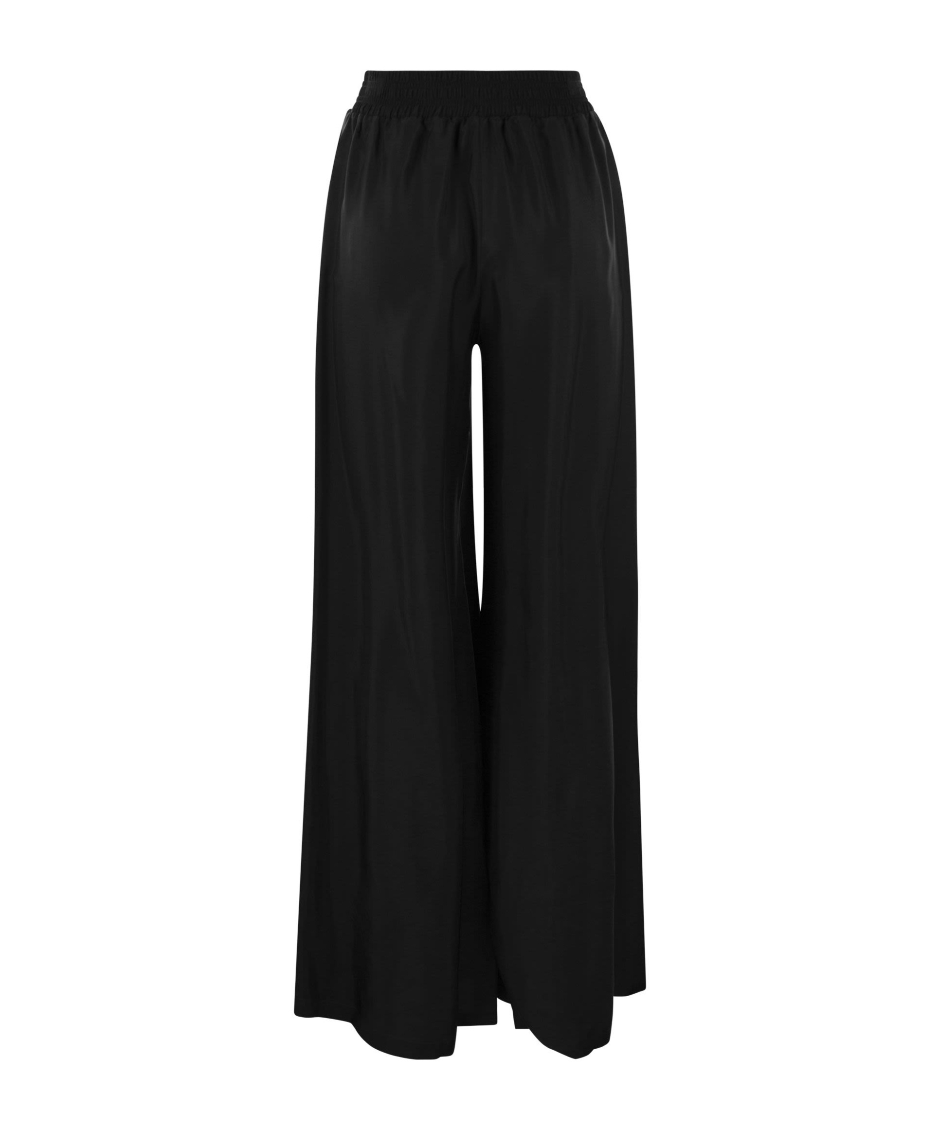 Fabiana Filippi Twill Wide-legged Casual Pants In Black