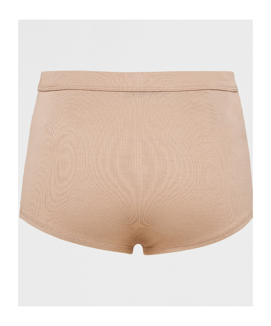 Prada Ribbed Knit Boy Shorts In Khaki
