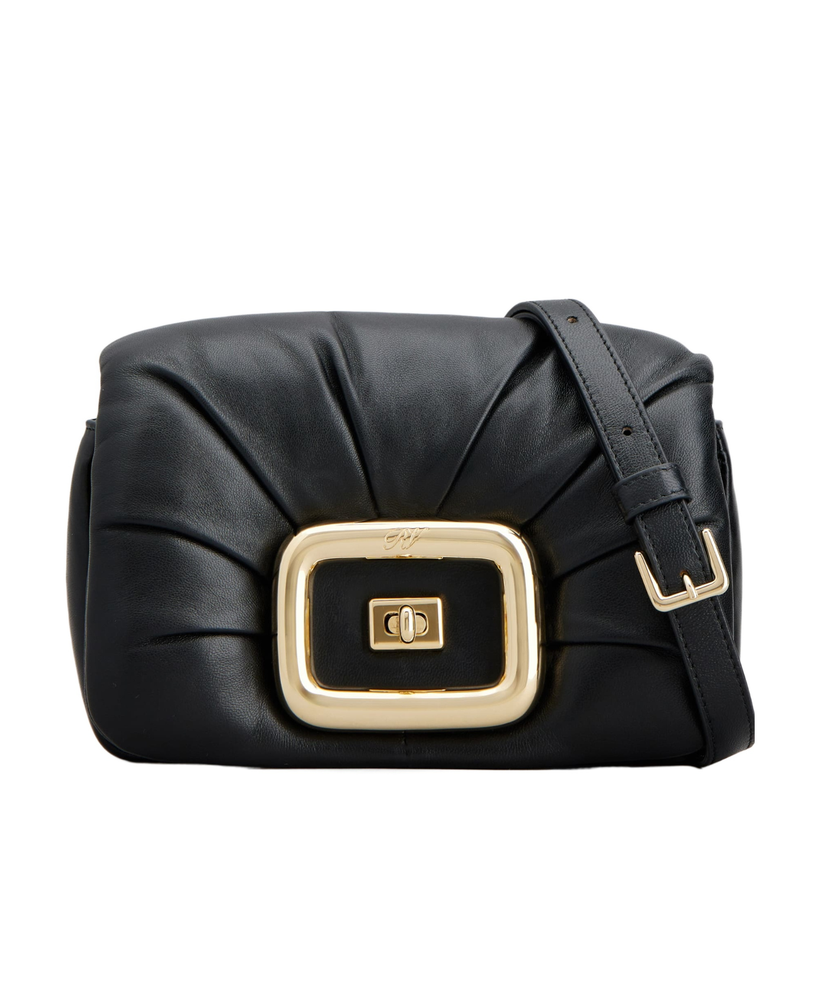 Roger Vivier Women's Leather Bag With Gold Hardware In Black