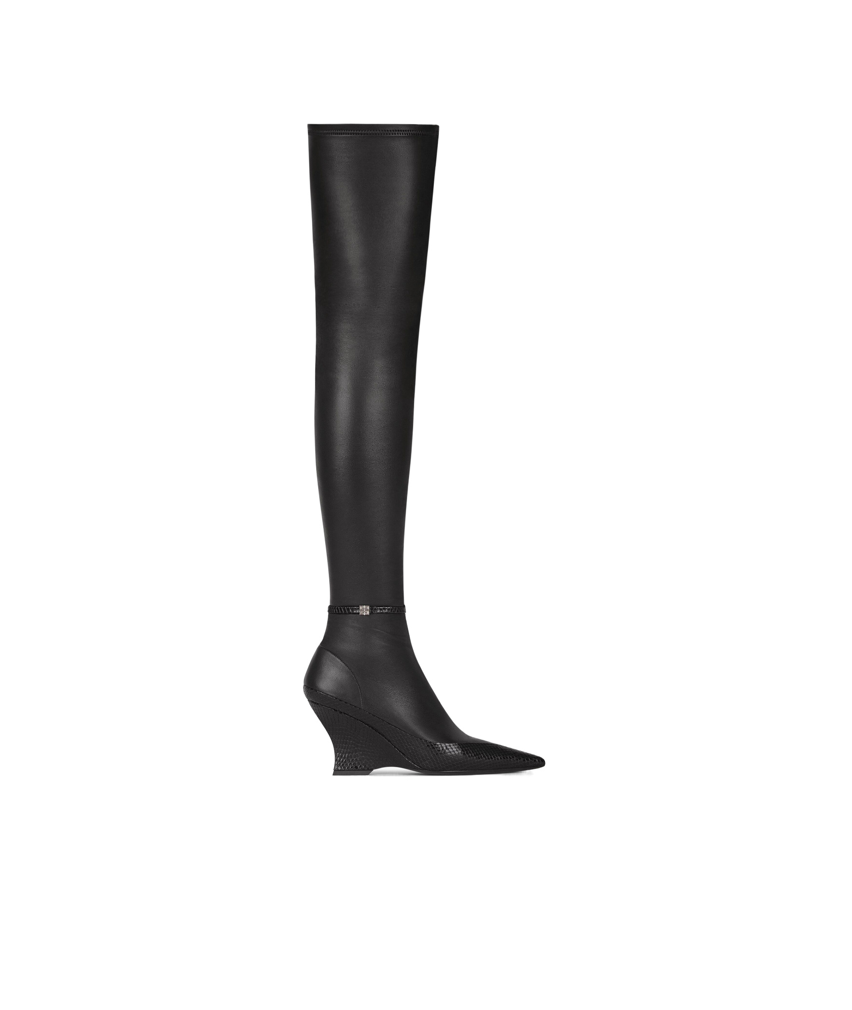 Givenchy Raven Over-the-knee Boots In Leather And Ayers In Black
