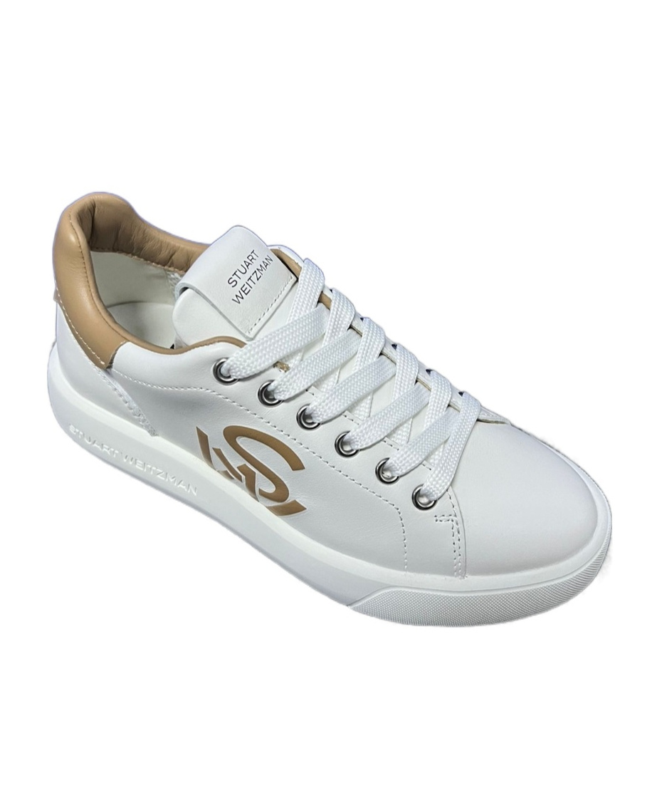 Stuart Weitzman Logo Strapped Low-top Casual Shoes In White