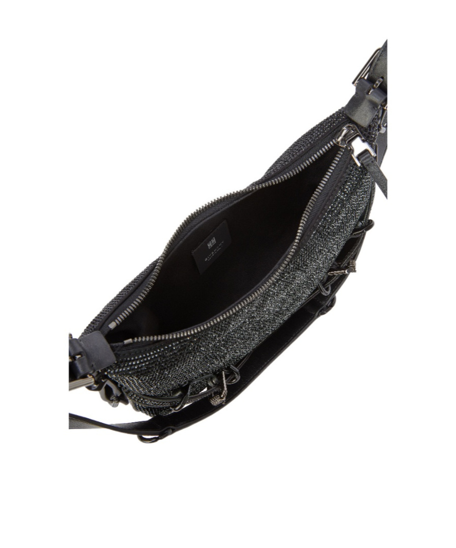 Givenchy Voyou Mini Shoulder Bag In Tumbled Leather In Black