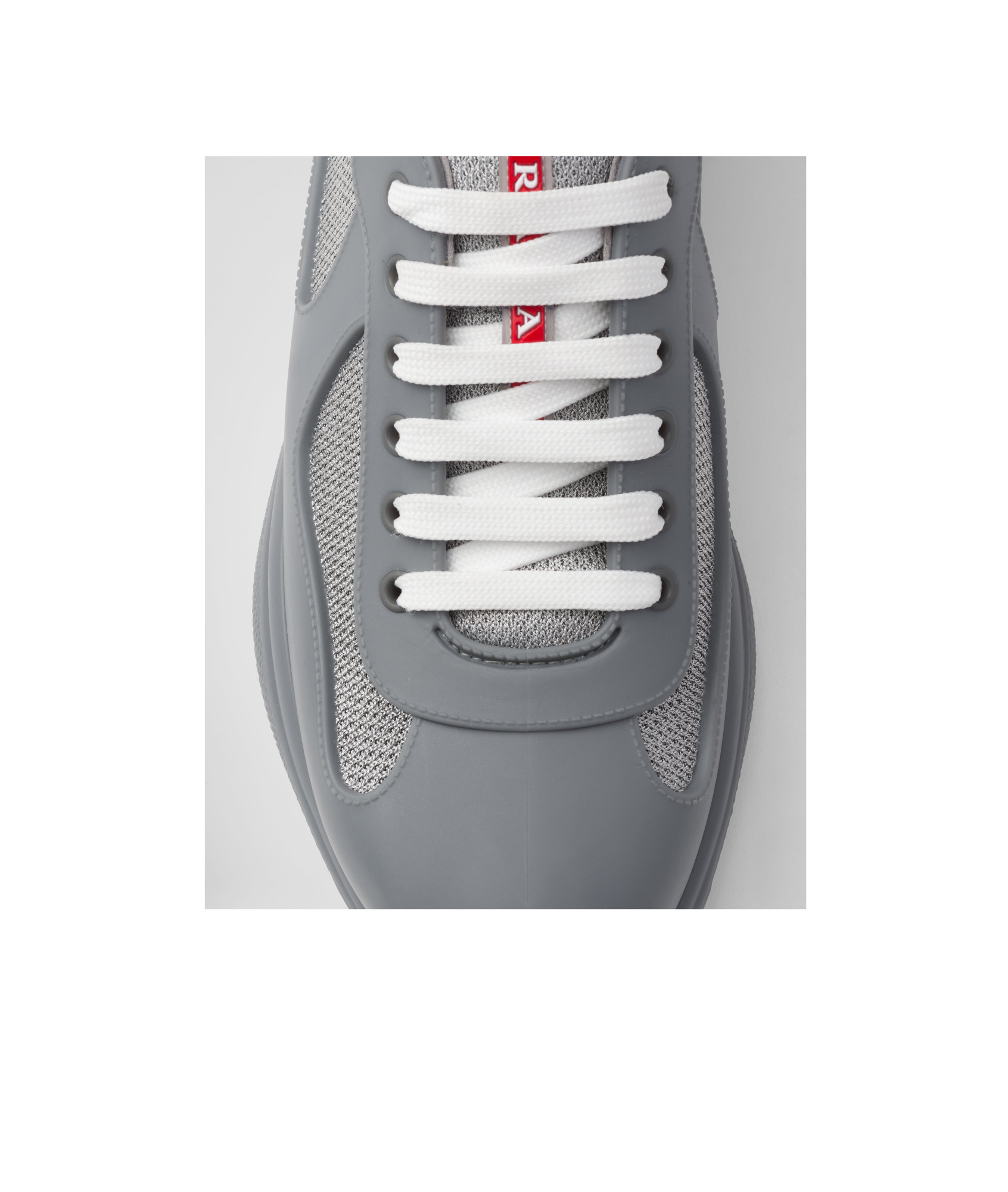 Shop Prada America's Cup Soft Rubber And Bike Fabric Sneakers In Gray Steel
