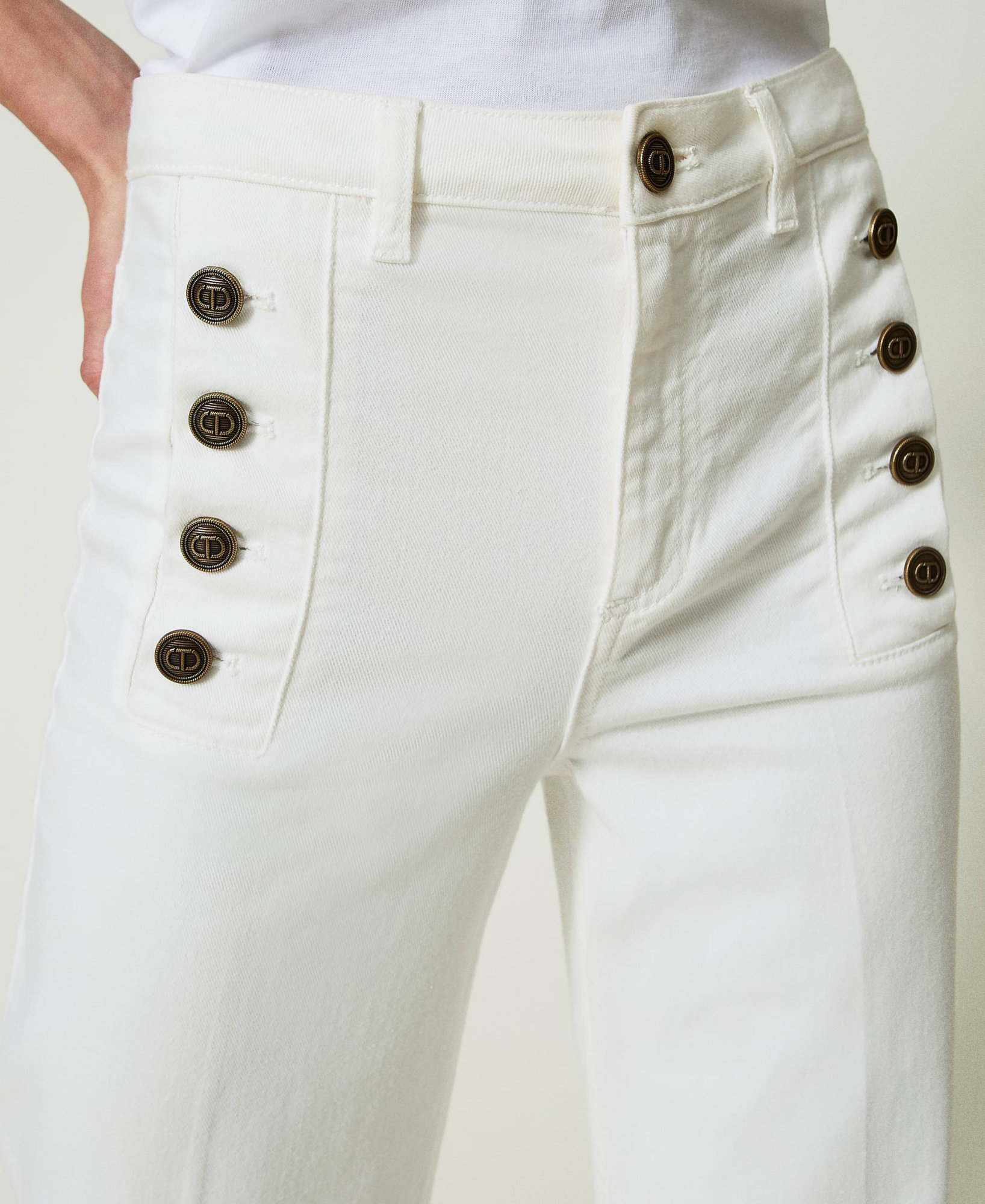 Twinset High-rise Flared Jeans In White